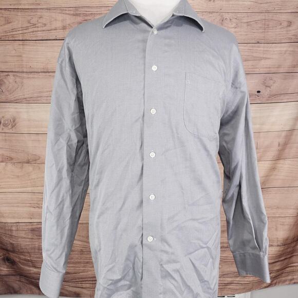 Joseph Abboud Shirt Mens 18.5 34/35 Gray Non Iron Classic Fit Dress Long Sleeve - Picture 3 of 7